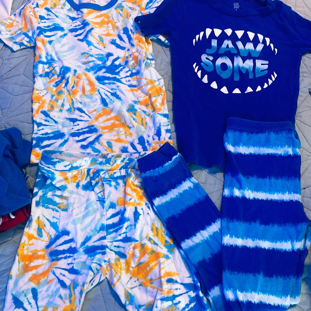 Jawsome Blue Tie-Dye Pajama Set